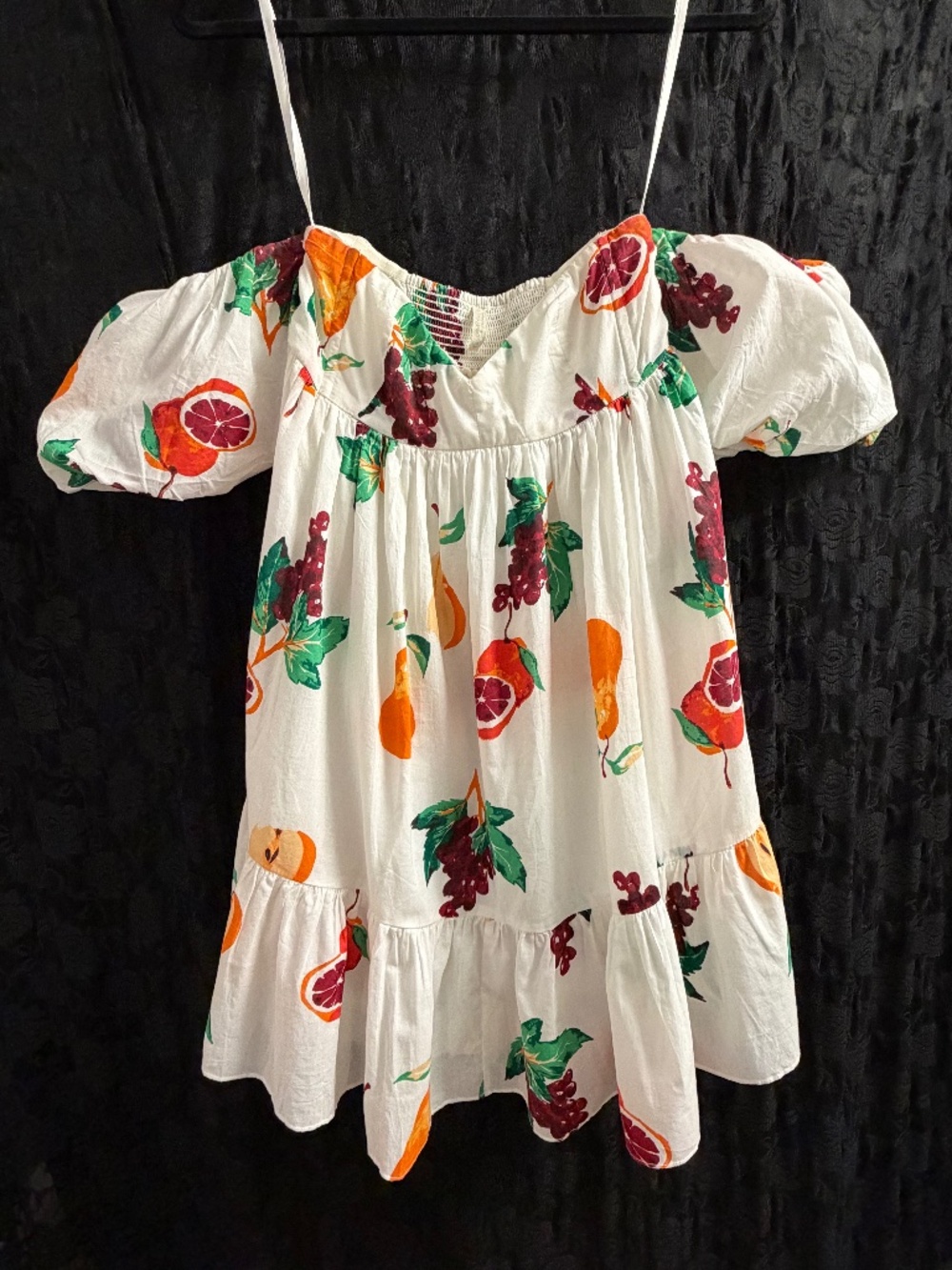 Urban Outfitters XS White Dress with Fruits